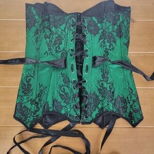 Coquette green and black lacey corset